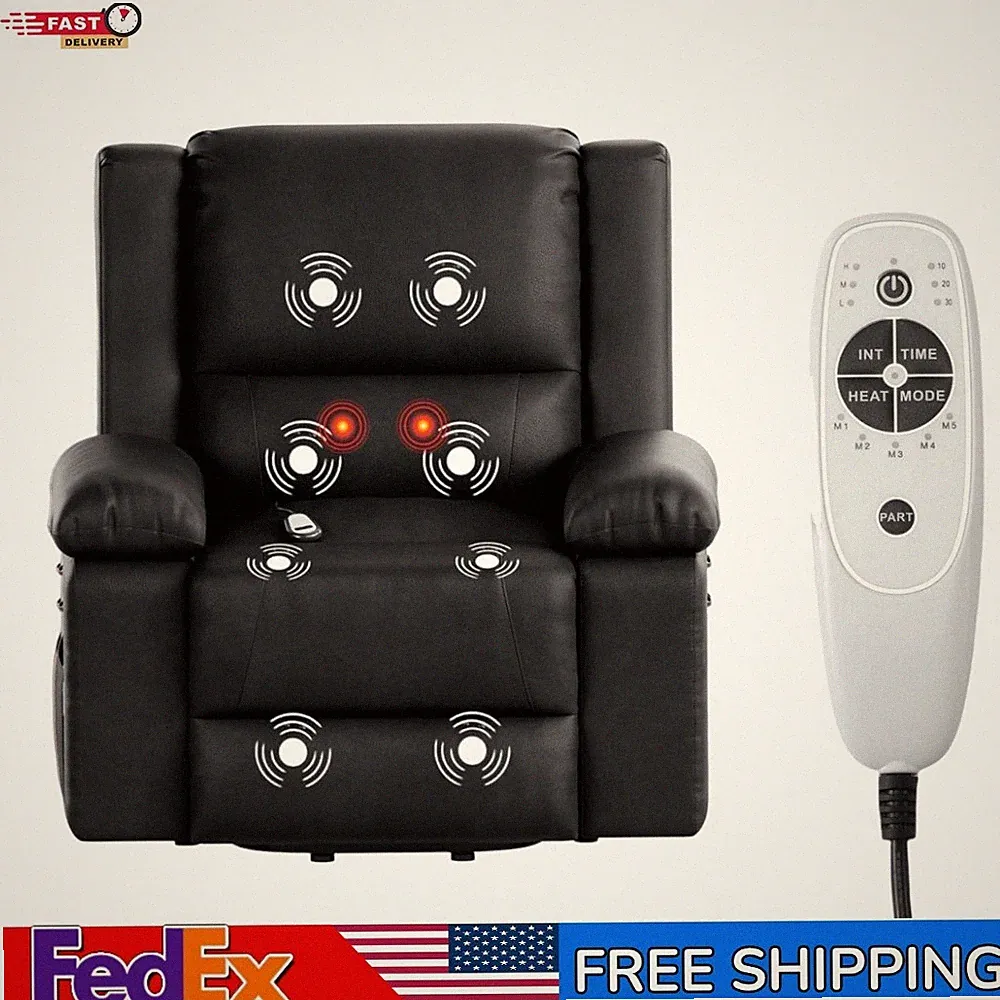 Electric Lift Recliner Chair Power Lift Chair w/ Massage AND Heat for Elderly